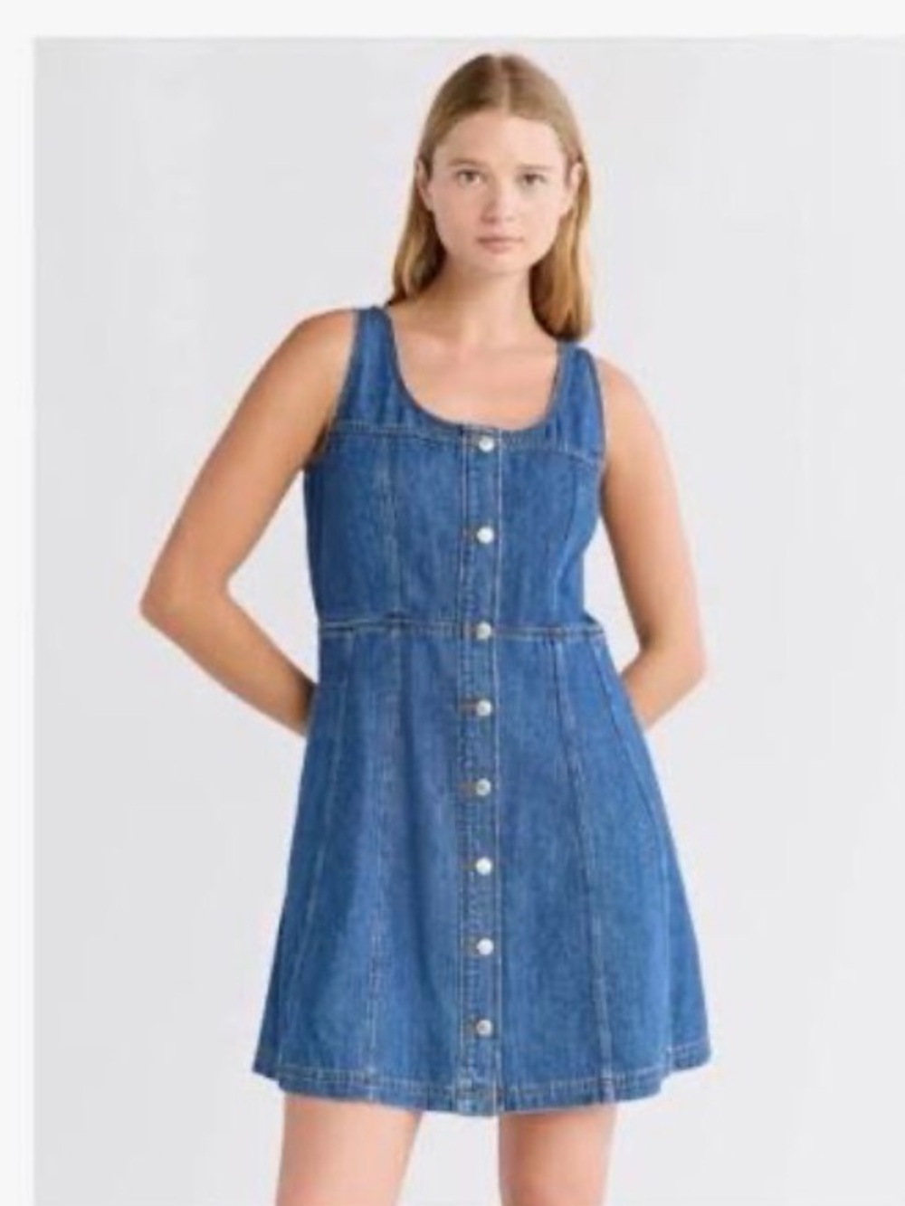 Sale!! Free Assembly Denim Button-Front Dress